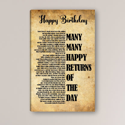 Lyrics on Canvas Frame